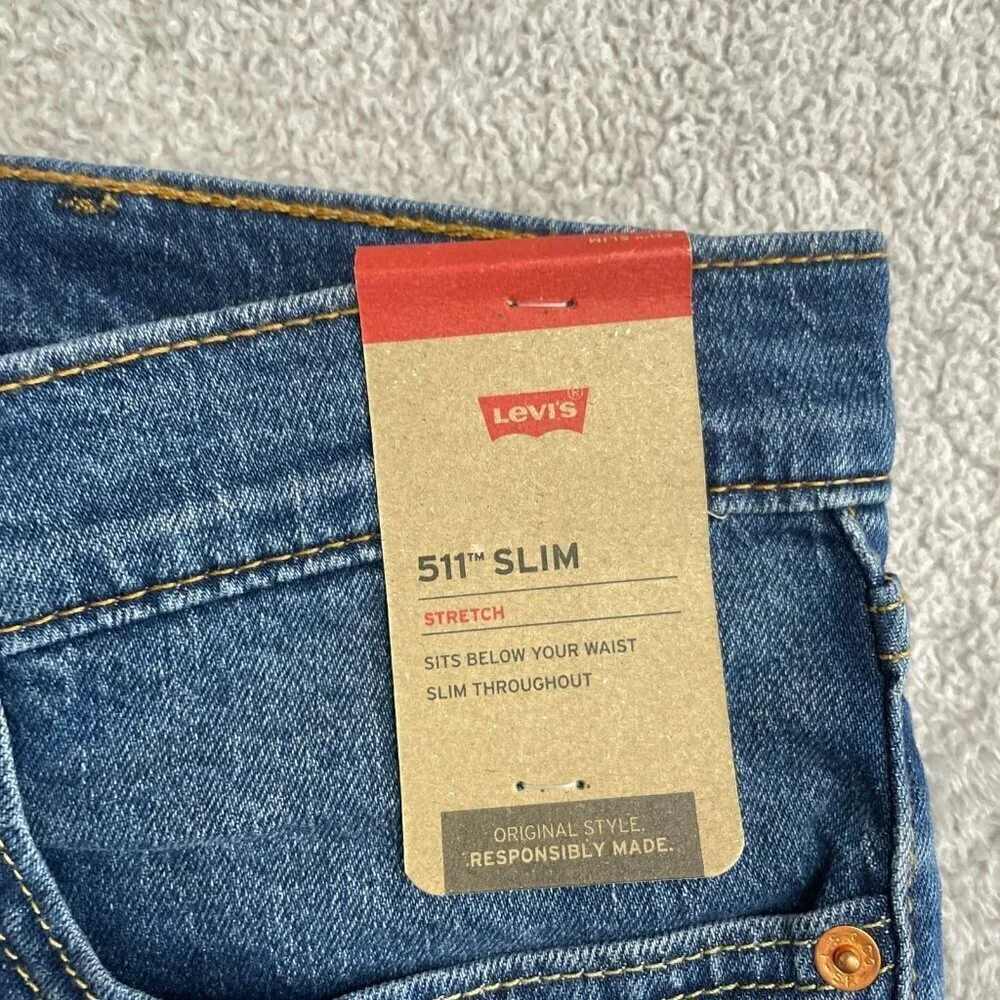 NEW Levis 511 Slim Straight Fit Jeans Men's Size 40x32 Stretch Denim
